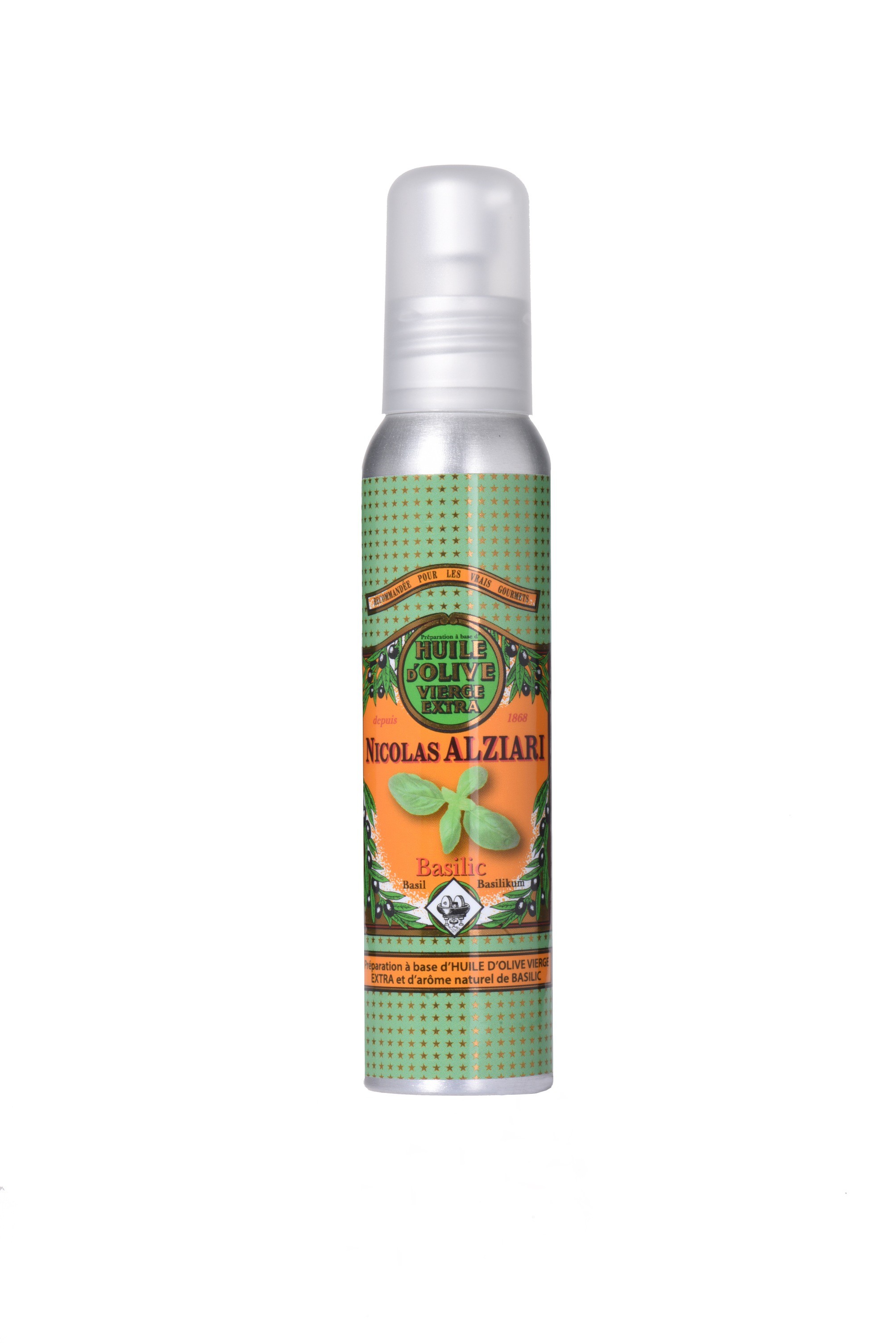 BASILIC - Préparation culinaire à base d’huile d’olive et d’arôme naturel BASILIC 100 ml (flacon pompe)