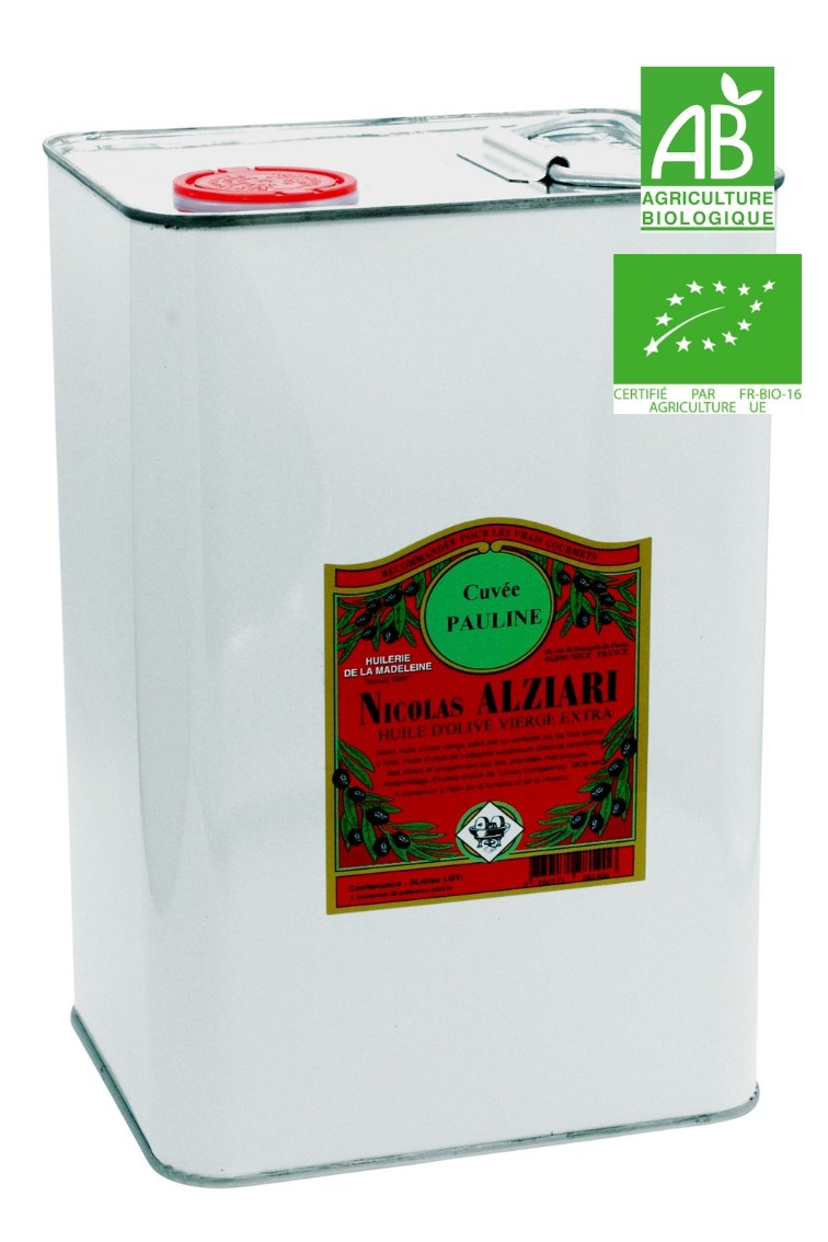 huile d'olive Nicolas Alziari cuvée PAULINE 5 L - Bio*