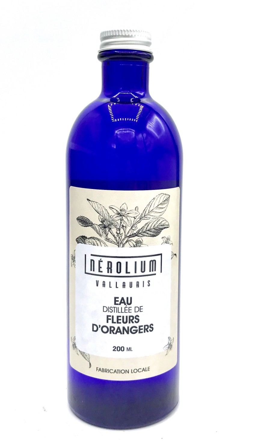 Véritable Eau distillée de Fleurs d'orangers de Vallauris (Nerolium) 200ml