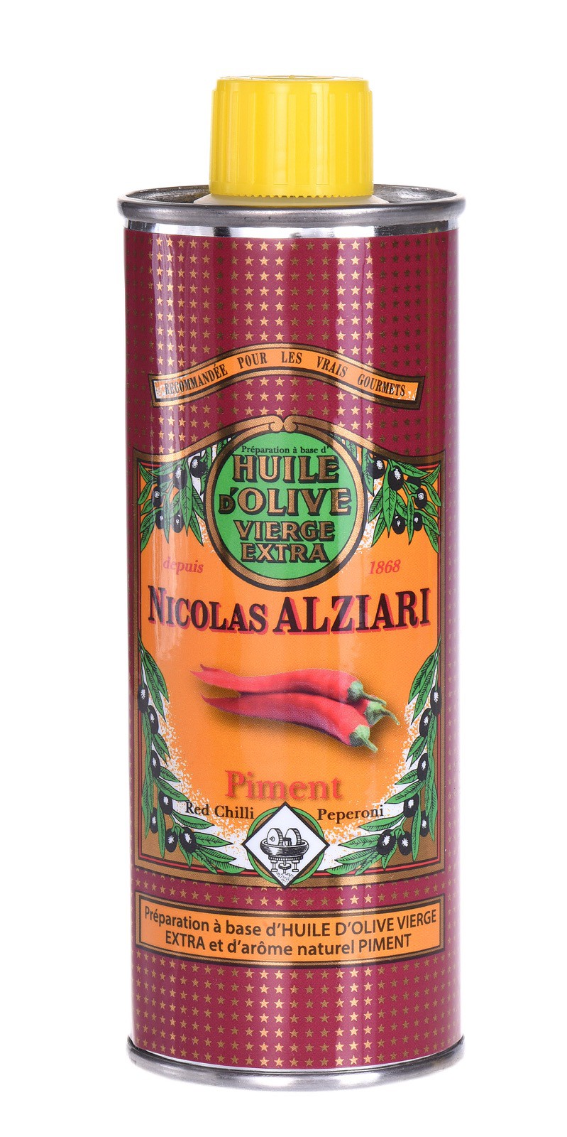 piment - PRÉPARATION CULINAIRE À BASE D’HUILE D’OLIVE ET D’ARÔME Piment 250 ML