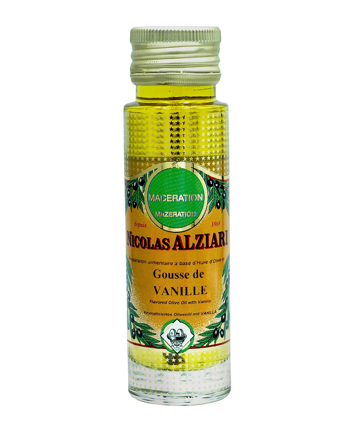 Préparation alimentaire à base d'huile d'olive et Vanille 100 ml