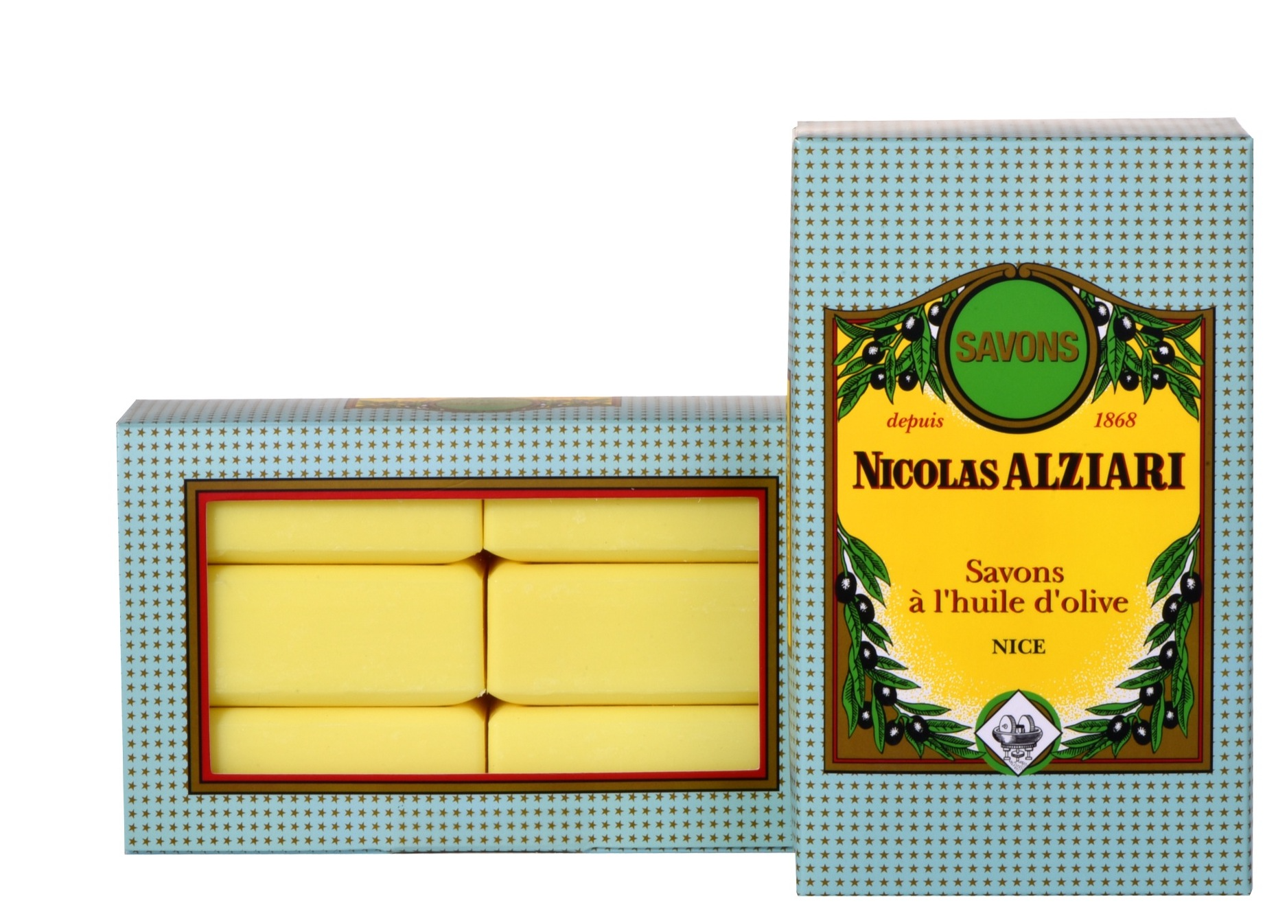 6 savons 200 gr à  l'huile d'olive parfum CITRON