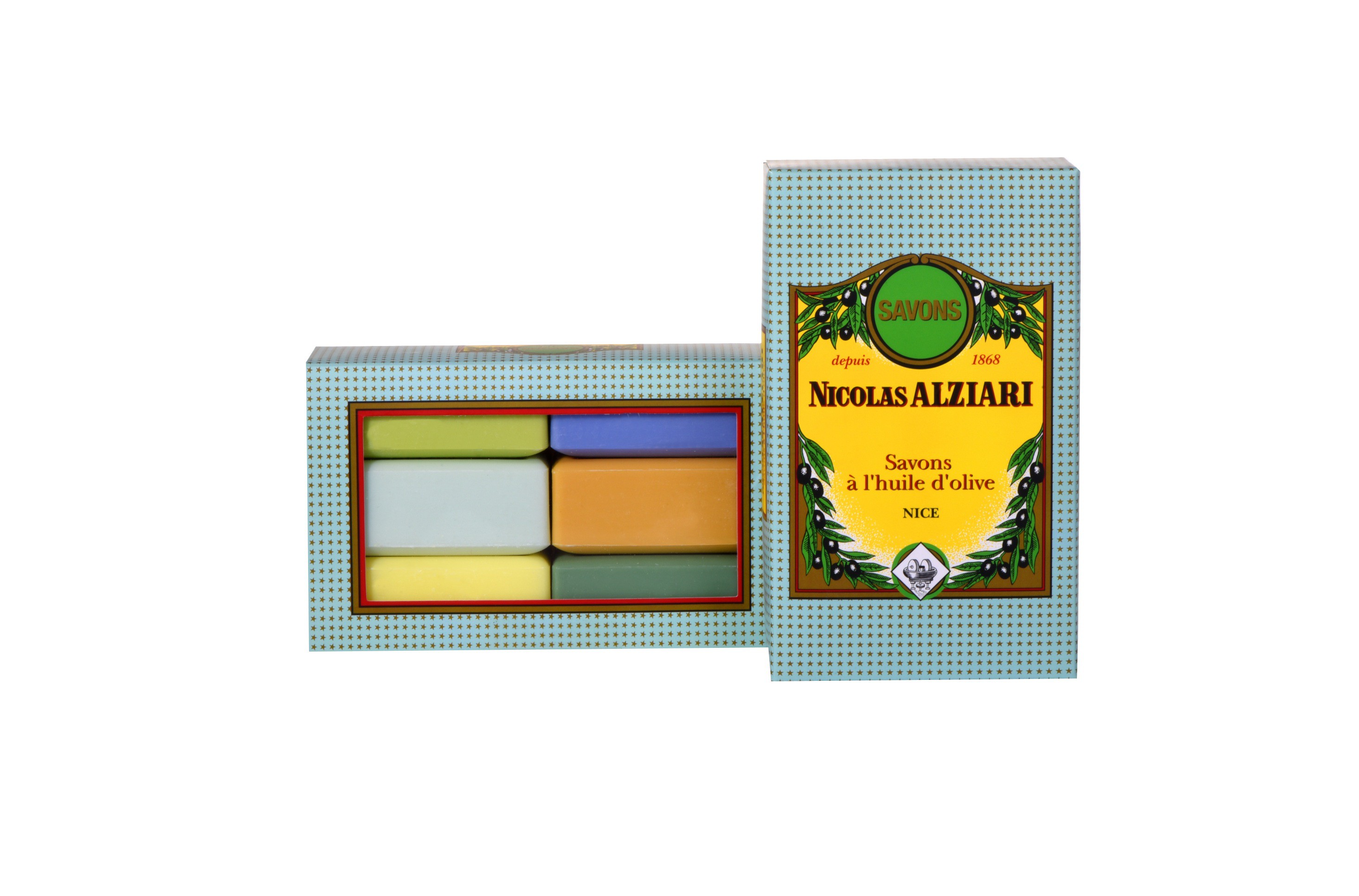 6 savons 200 gr à l'huile d'olive tous parfums