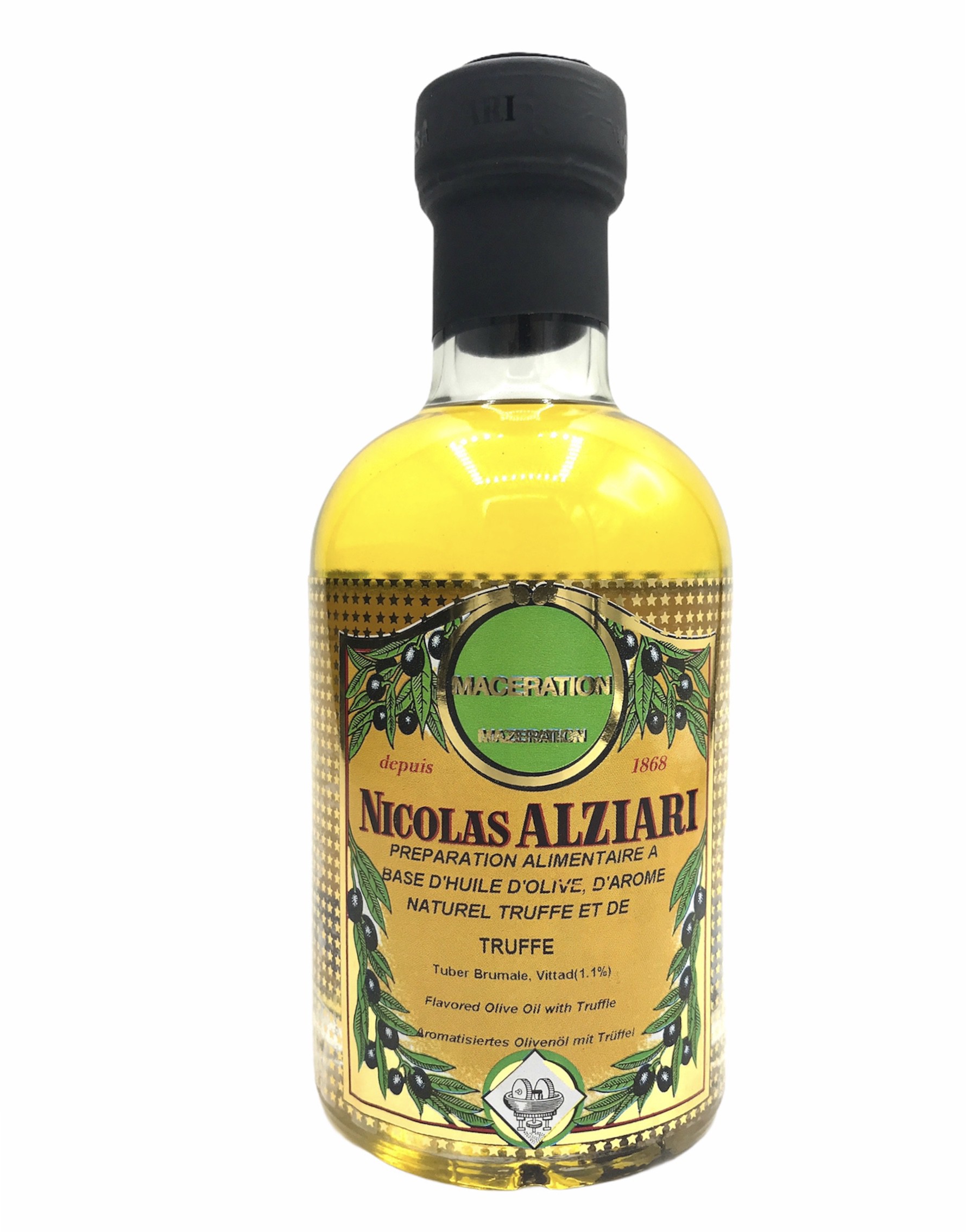 Préparation alimentaire à base d'huile d'olive, d’huile aromatisée et Truffe (tuber brumale 1,1%) 200 ml