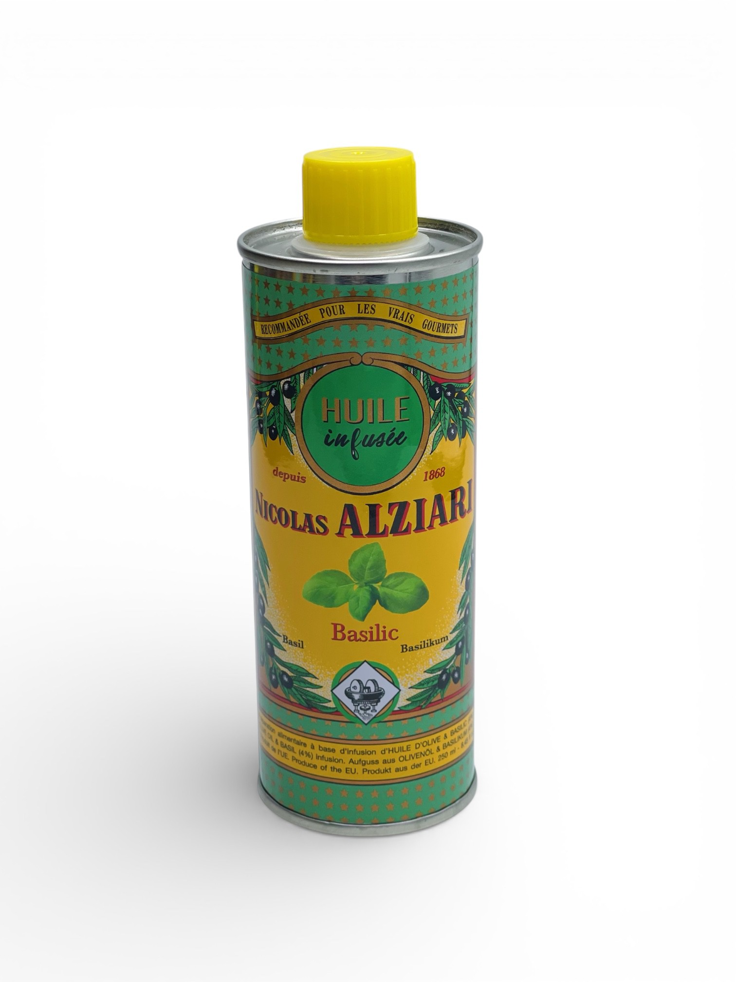 BASILIC - Huile d'olive infusée au BASILIC 250 ml (BIDON)