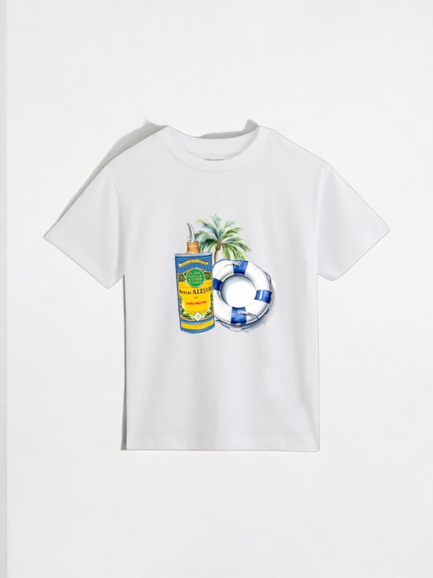 T-Shirt - ENFANT - Nicolas Alziari - BOUEE - Blanc