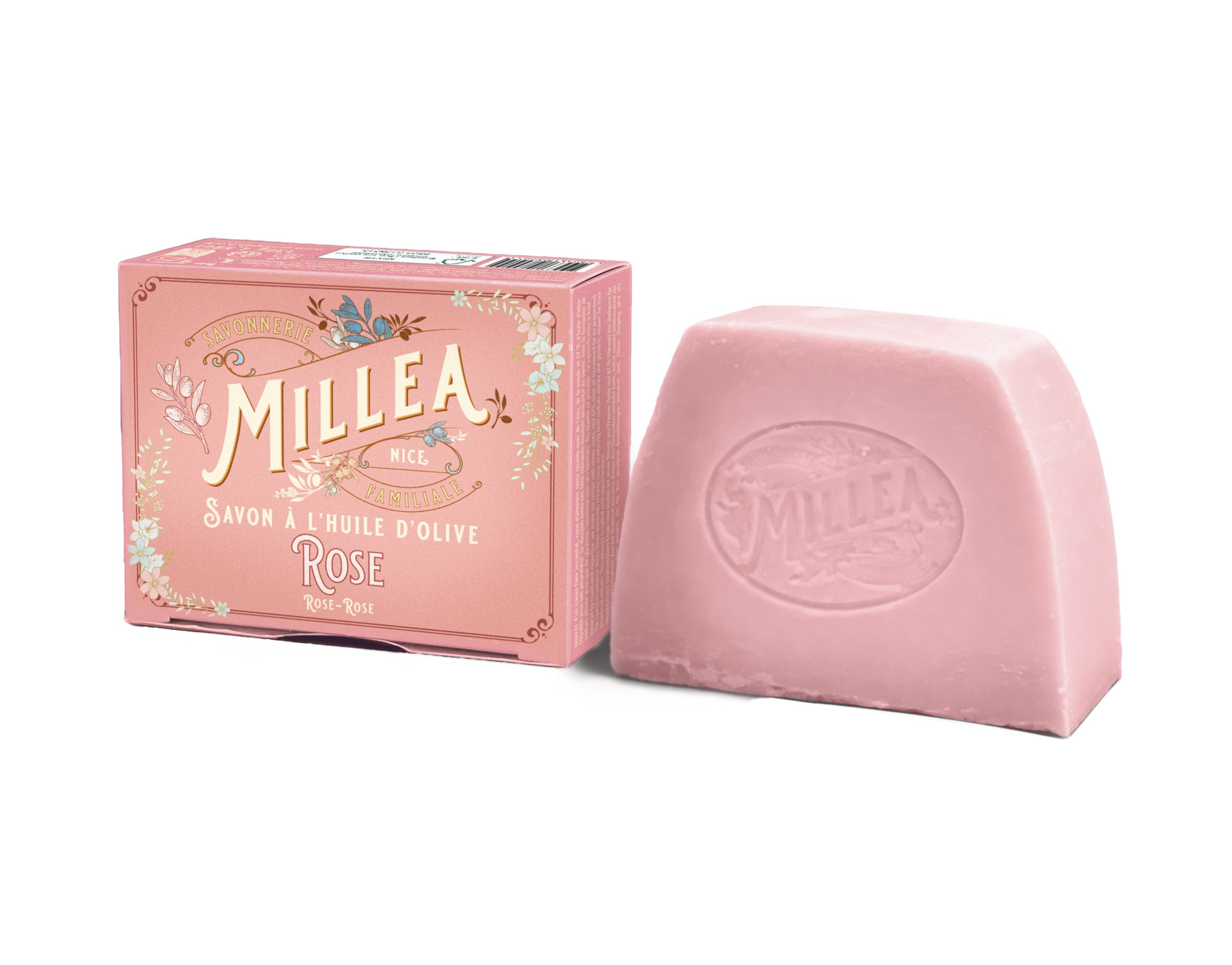 SAVON À L'HUILE D'OLIVE - 130 gr « ROSE » - MILLEA