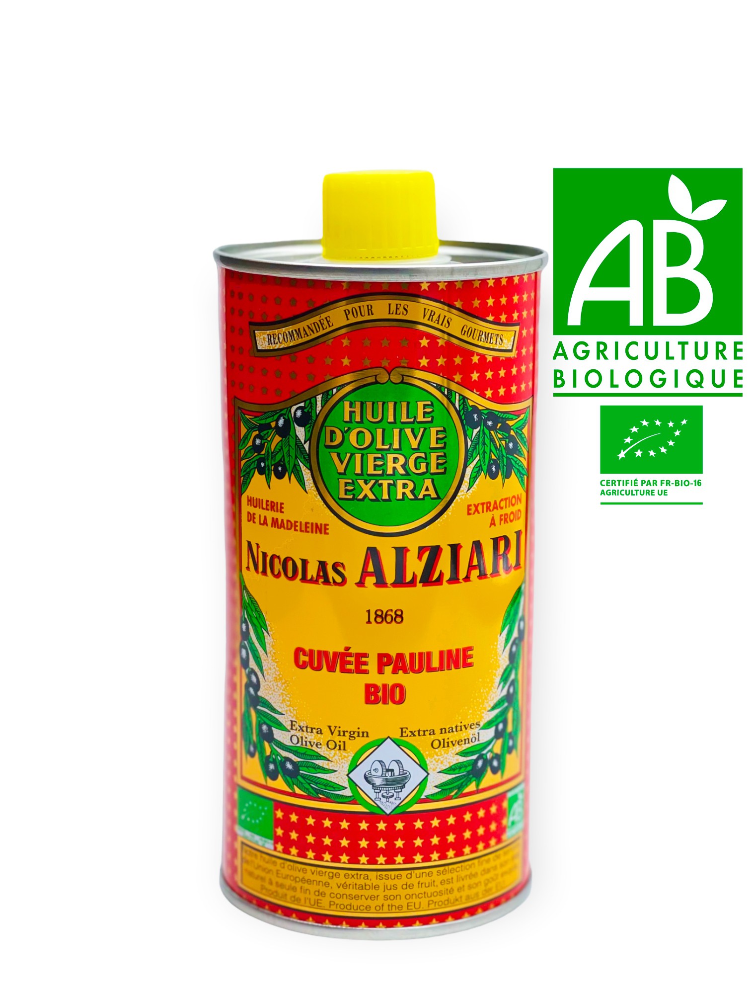 Huile d'olive Nicolas Alziari cuvée PAULINE 500 ml - Bio*