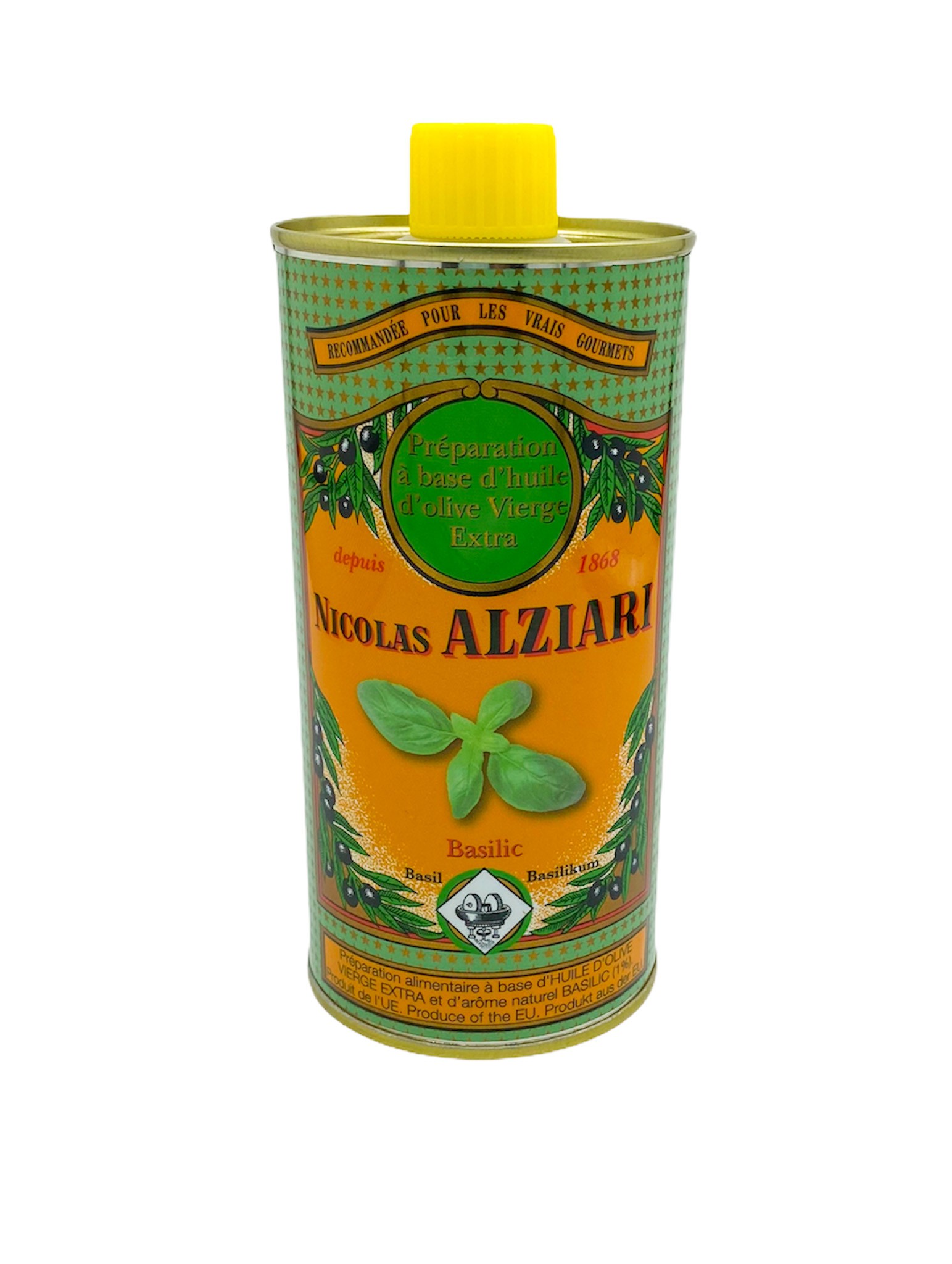 BASILIC - Préparation culinaire à base d’huile d’olive et d’arôme naturel BASILIC 500 ml