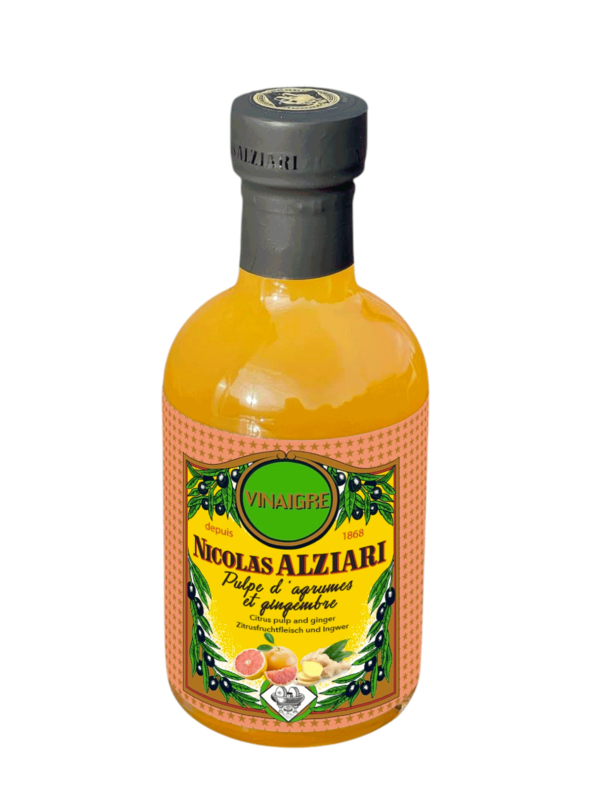 Vinaigre à la pulpe d'agrumes et gingembres 200 ml 