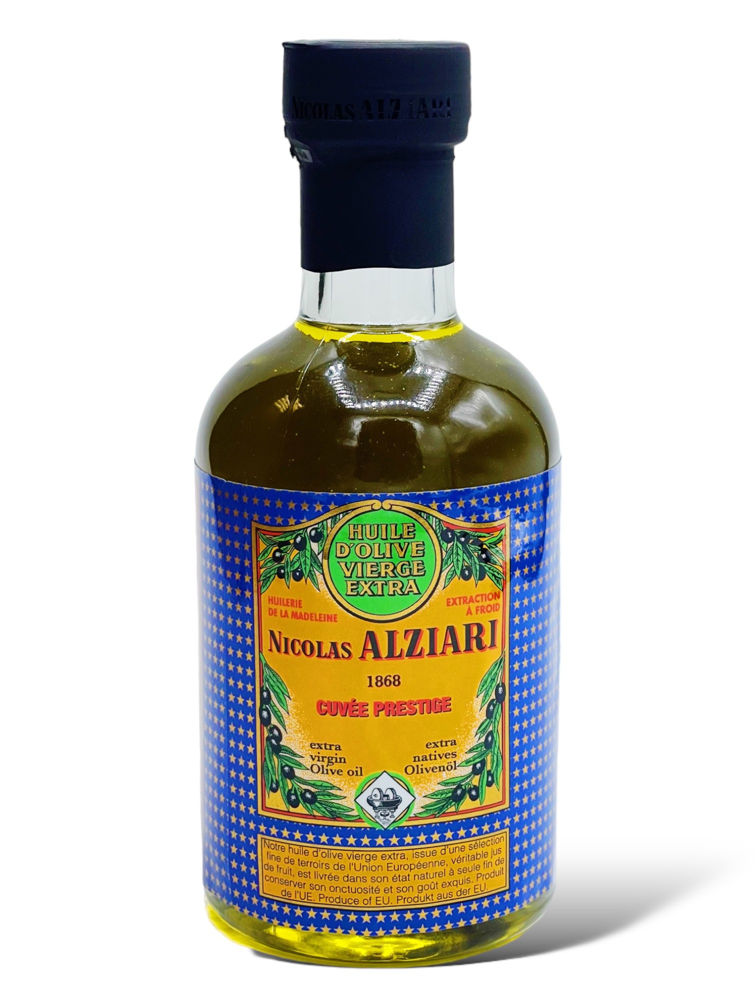 Huile d'olive Nicolas Alziari cuvée PRESTIGE 200 ml - Produits phare - HUILES  D'OLIVE