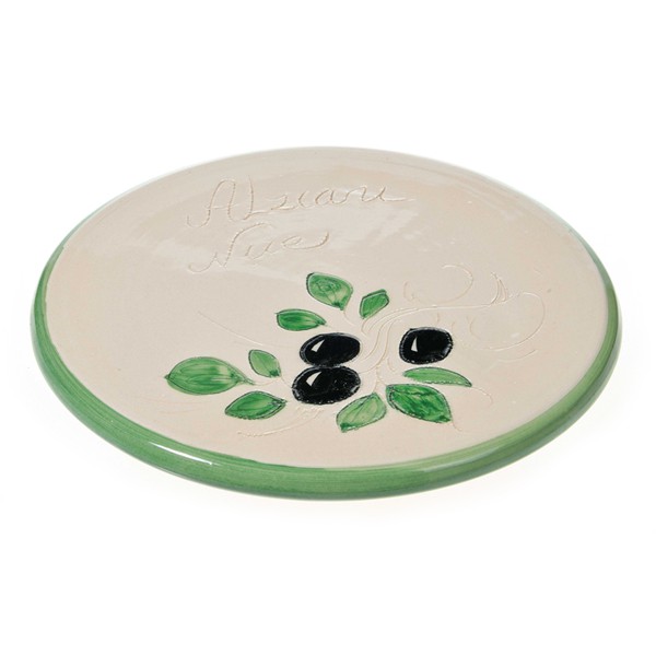Repose plat blanc 21,5 cm (poterie de Vallauris)