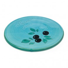 Repose plat Turquoise 21,5 cm (poterie de Vallauris)